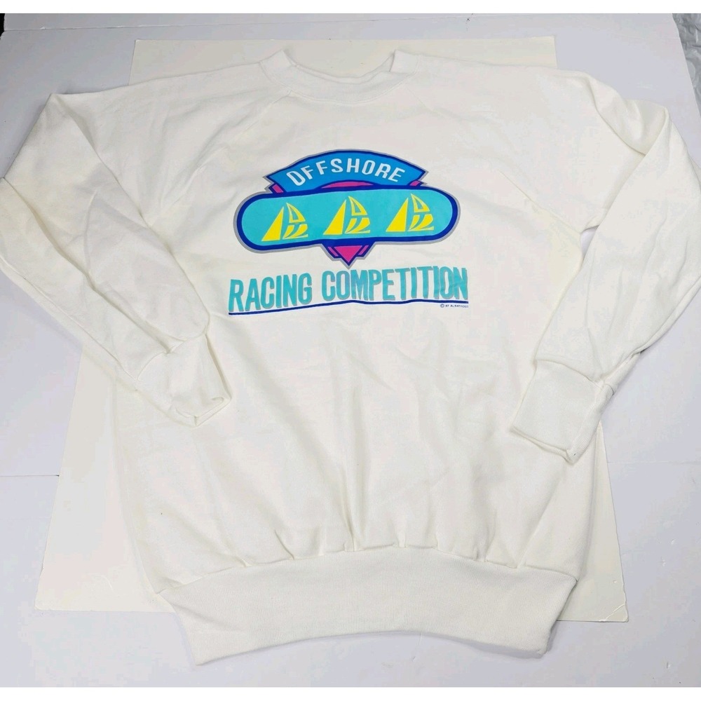 Vintage Spalding Offshore Racing Competition Crewneck Sweatshirt Large‎